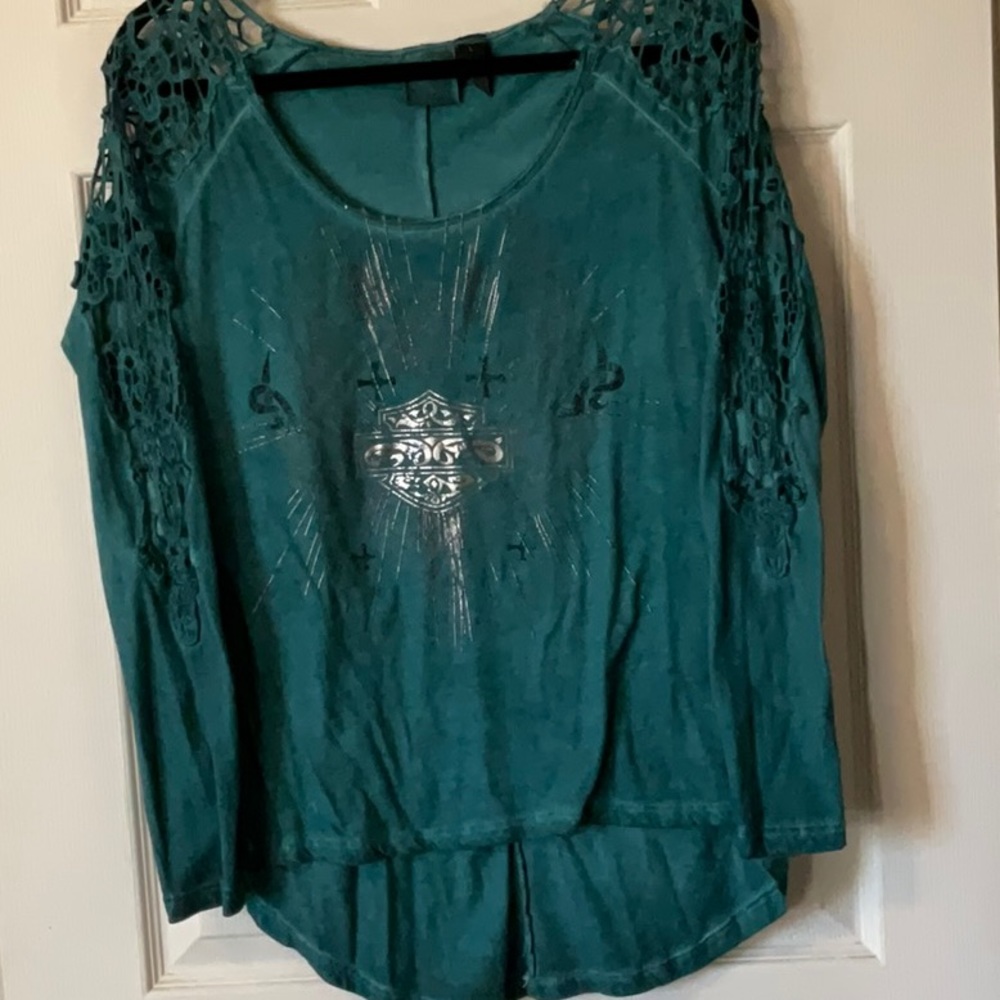 Sexy Harley-Davidson Teal top.